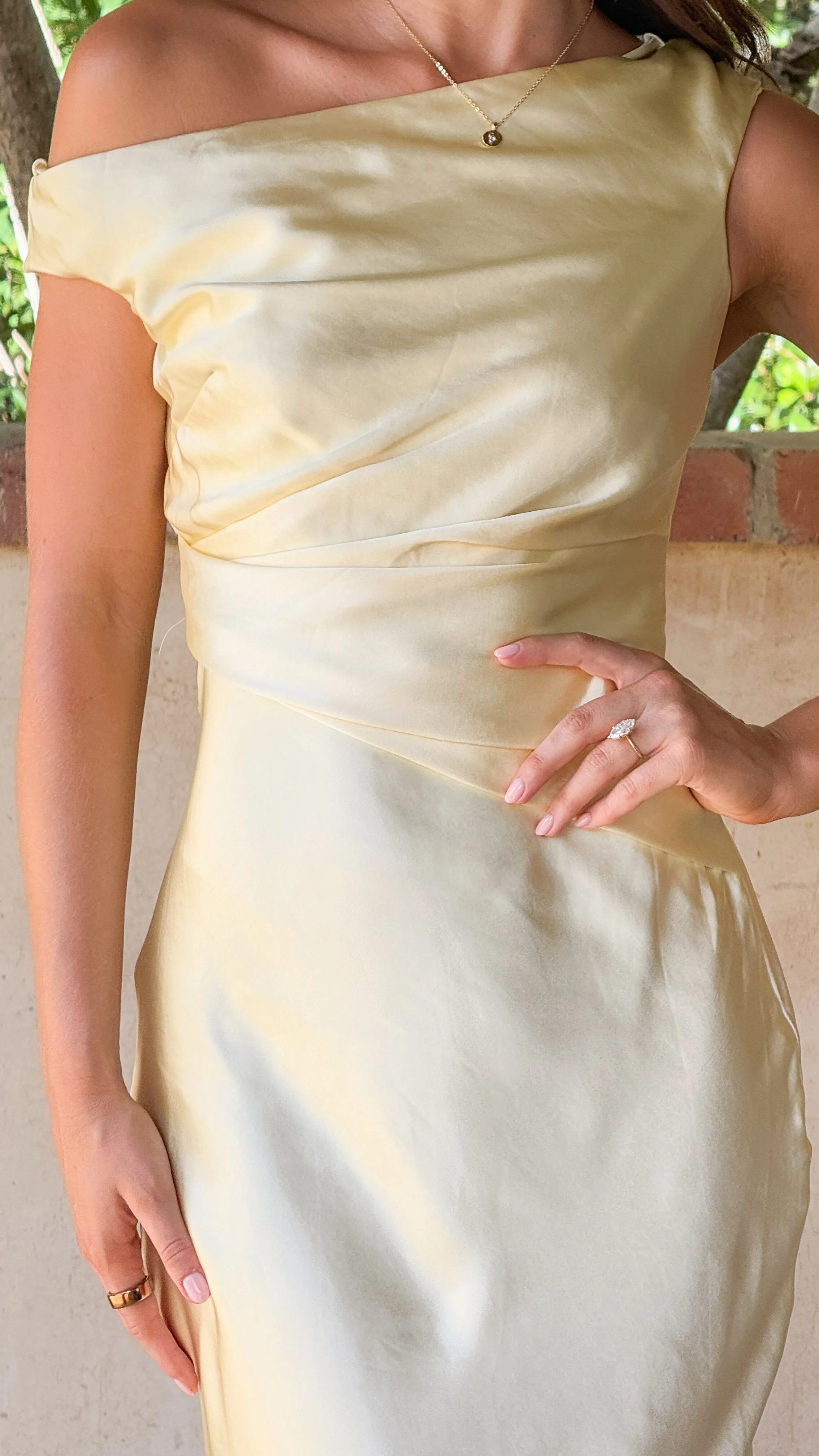 Auria Off Shoulder Maxi Dress - Yellow Billy J