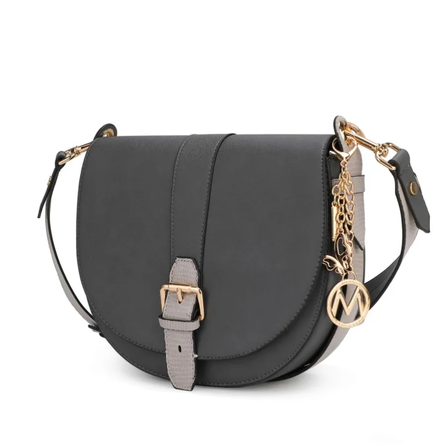 Ayla Snake-Embossed Color Block Vegan Leather Womens Shoulder Bag