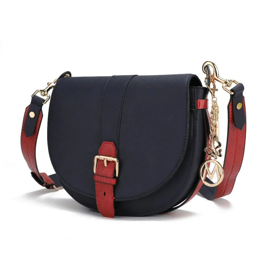 Ayla Snake-Embossed Color Block Vegan Leather Womens Shoulder Bag