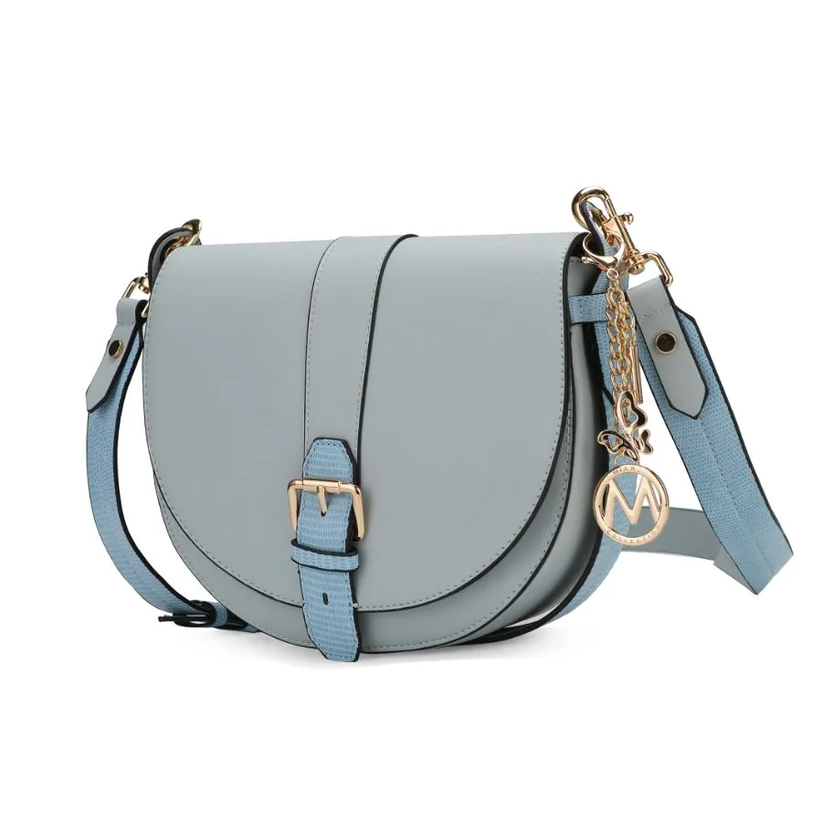 Ayla Snake-Embossed Color Block Vegan Leather Womens Shoulder Bag