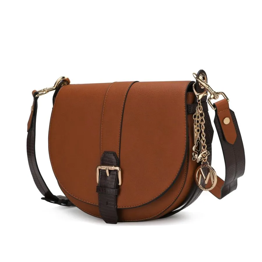 Ayla Snake-Embossed Color Block Vegan Leather Womens Shoulder Bag