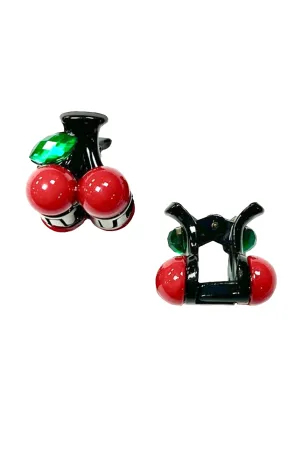 Baby Cherry Jaw Clip Pair Red Black Annasui