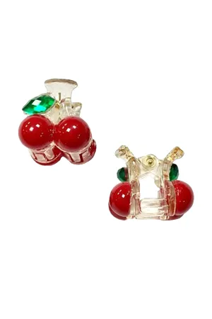 Baby Cherry Jaw Clip Pair Red Clear Annasui