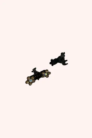 Baby Gemstone Daisy Jaw Clip Pair Gold Annasui