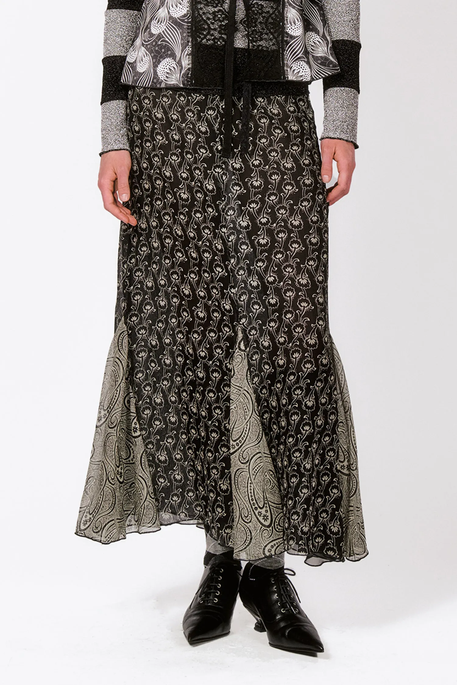 Beardsley Combo Maxi Skirt Annasui