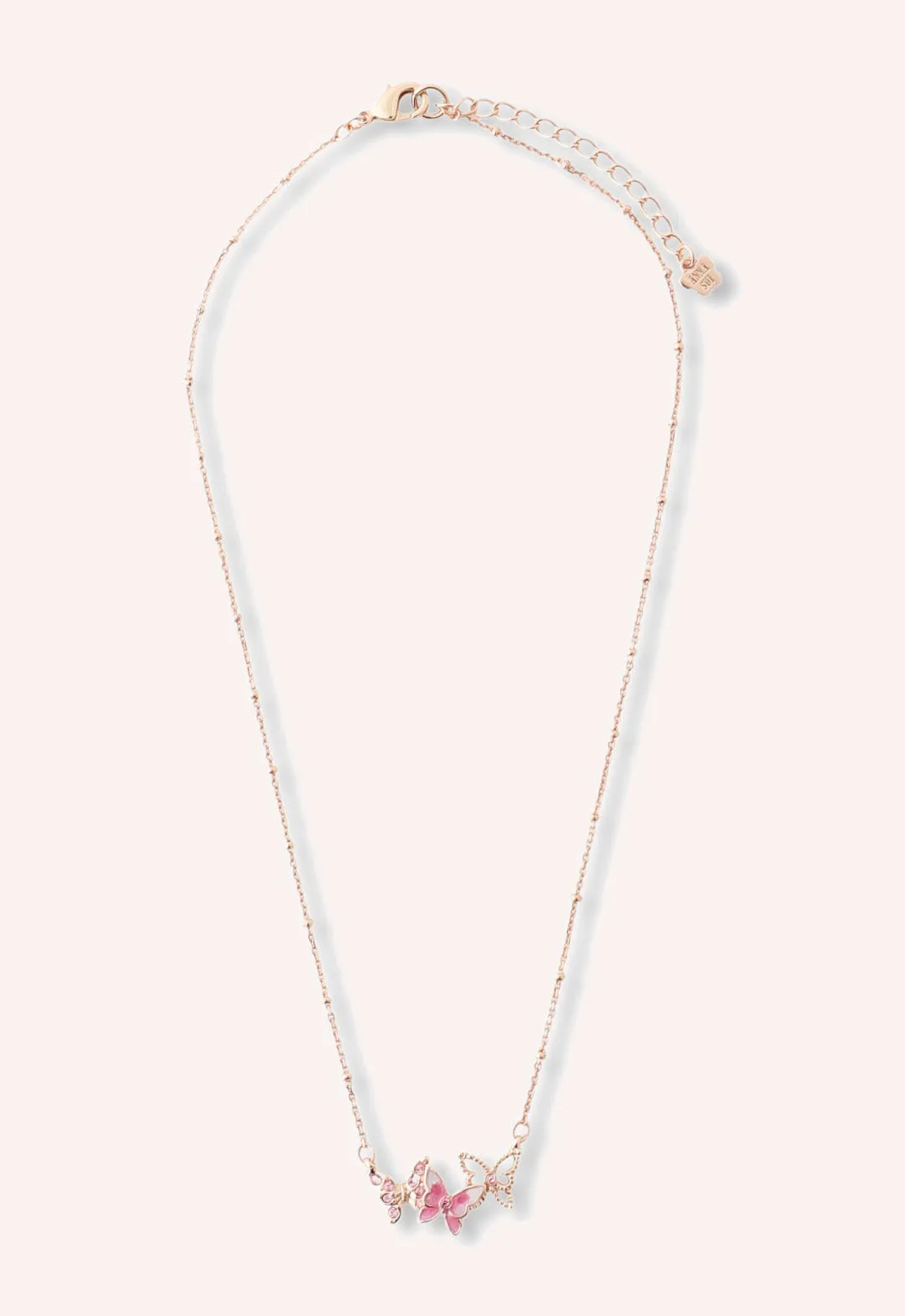 Bejeweled Butterfly Necklace - Pink Rose Gold Annasui