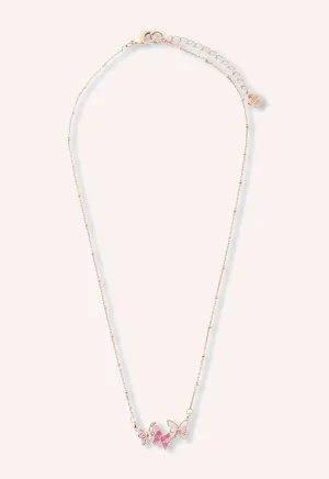 Bejeweled Butterfly Necklace - Pink Rose Gold Annasui