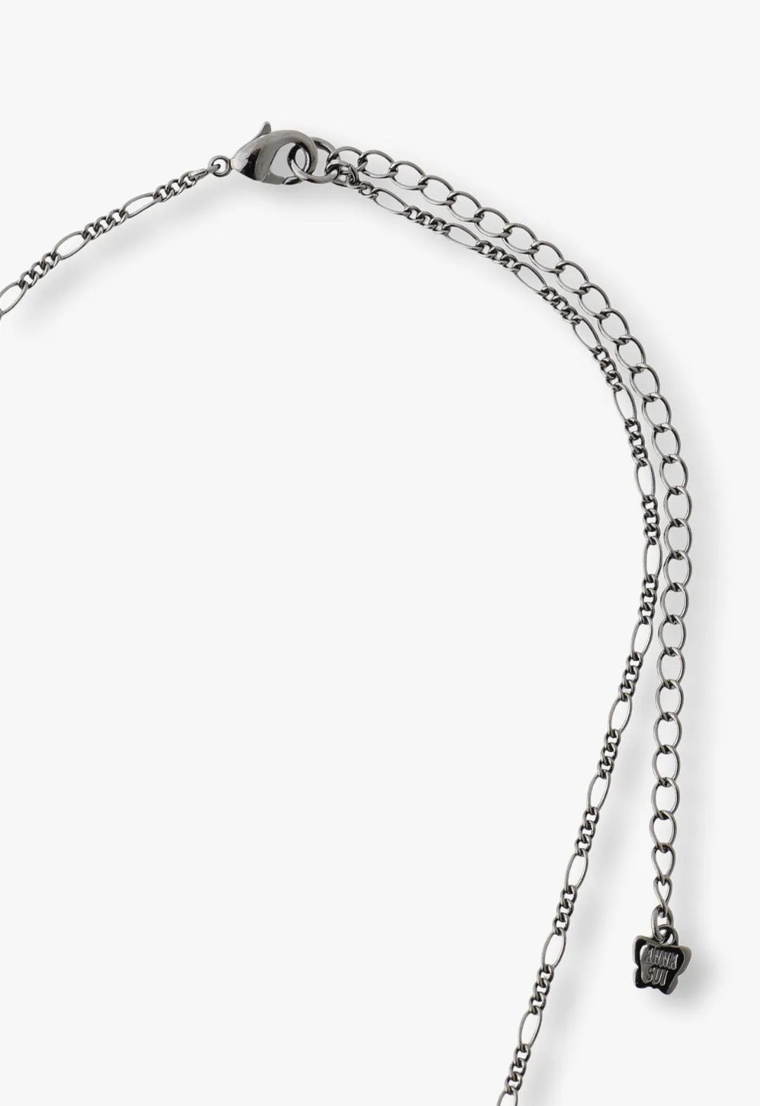 Bejeweled Butterfly Princess Necklace - Violet Gunmetal Annasui