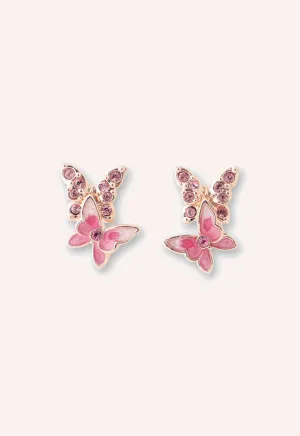 Bejeweled Butterfly Stud Earrings - Pink Annasui