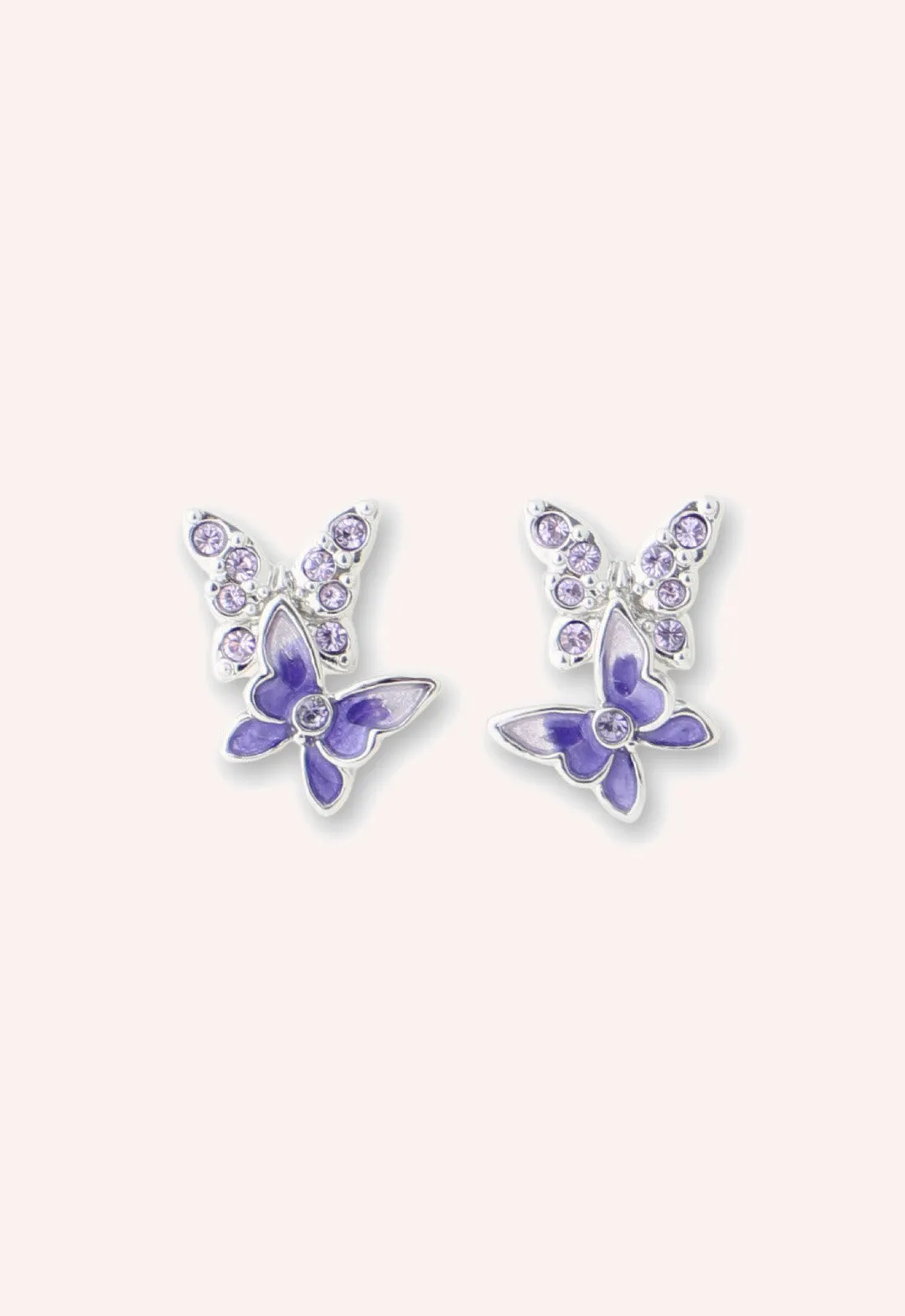 Bejeweled Butterfly Stud Earrings - Violet Annasui