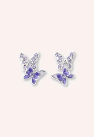 Bejeweled Butterfly Stud Earrings - Violet Annasui