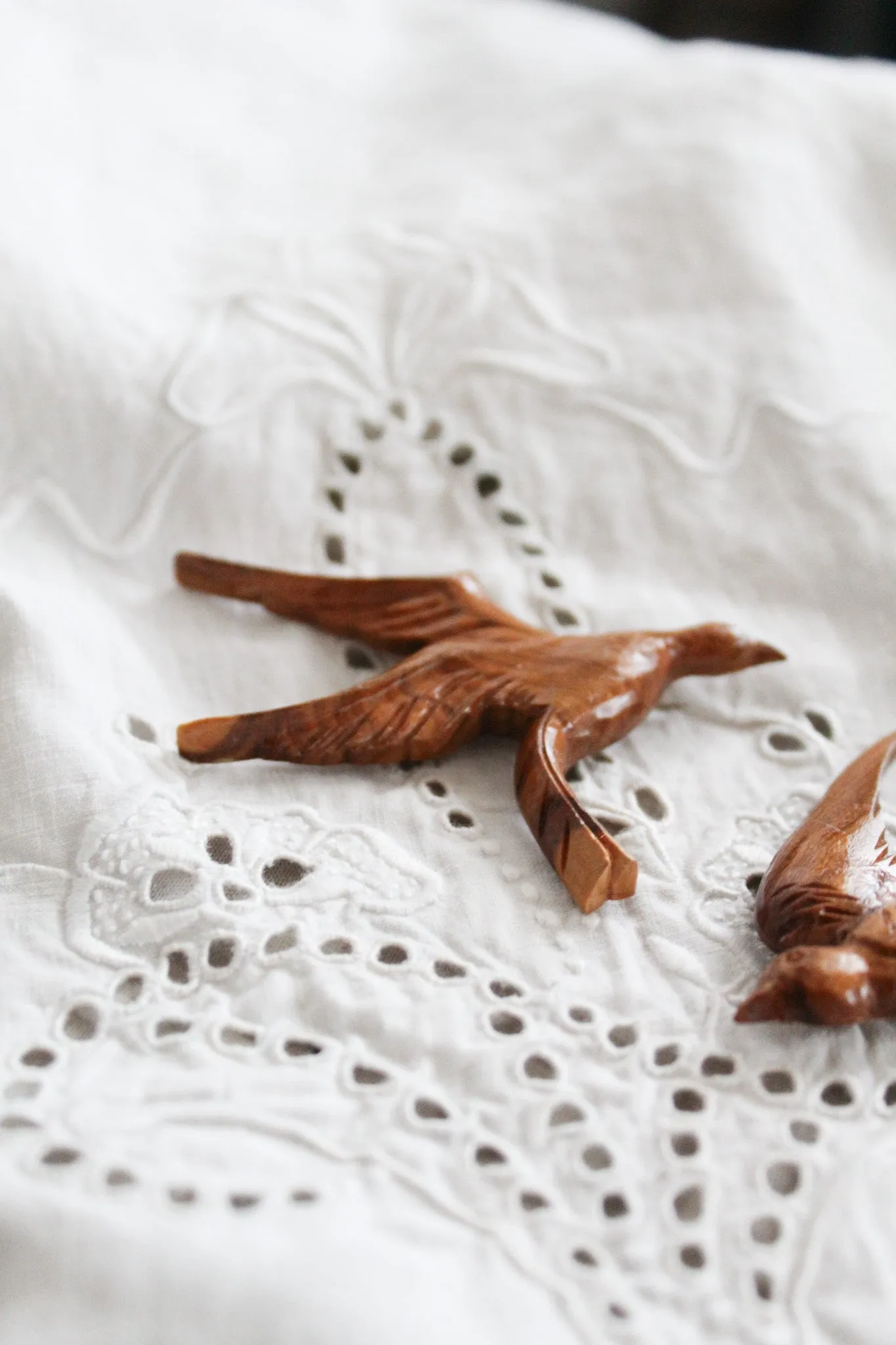 birds in flight pair of brooches 1919 Vintage