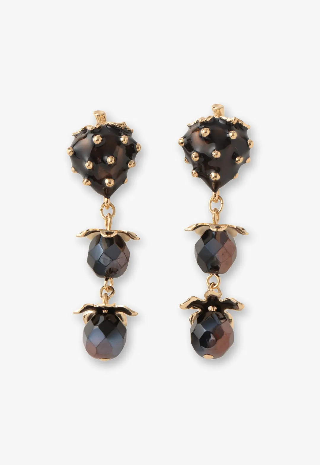 Black Berry Dangling Earrings Annasui