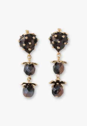 Black Berry Dangling Earrings Annasui
