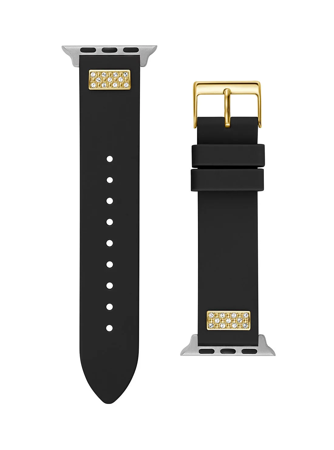 Black Frontier Silicone Crystal Apple Watch Strap Guess