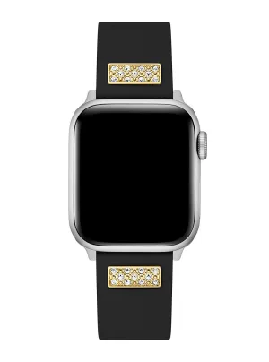 Black Frontier Silicone Crystal Apple Watch Strap Guess