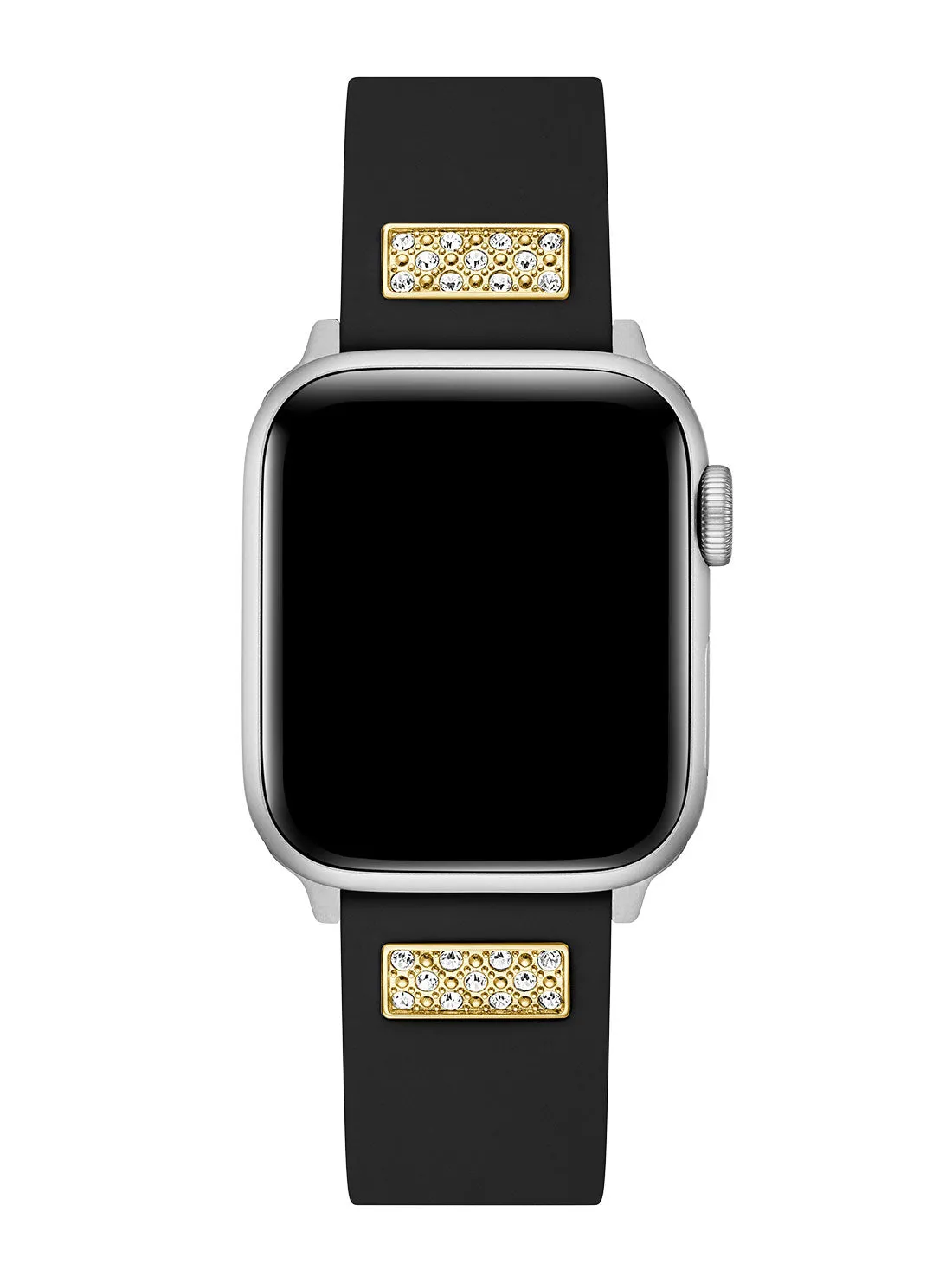 Black Frontier Silicone Crystal Apple Watch Strap Guess