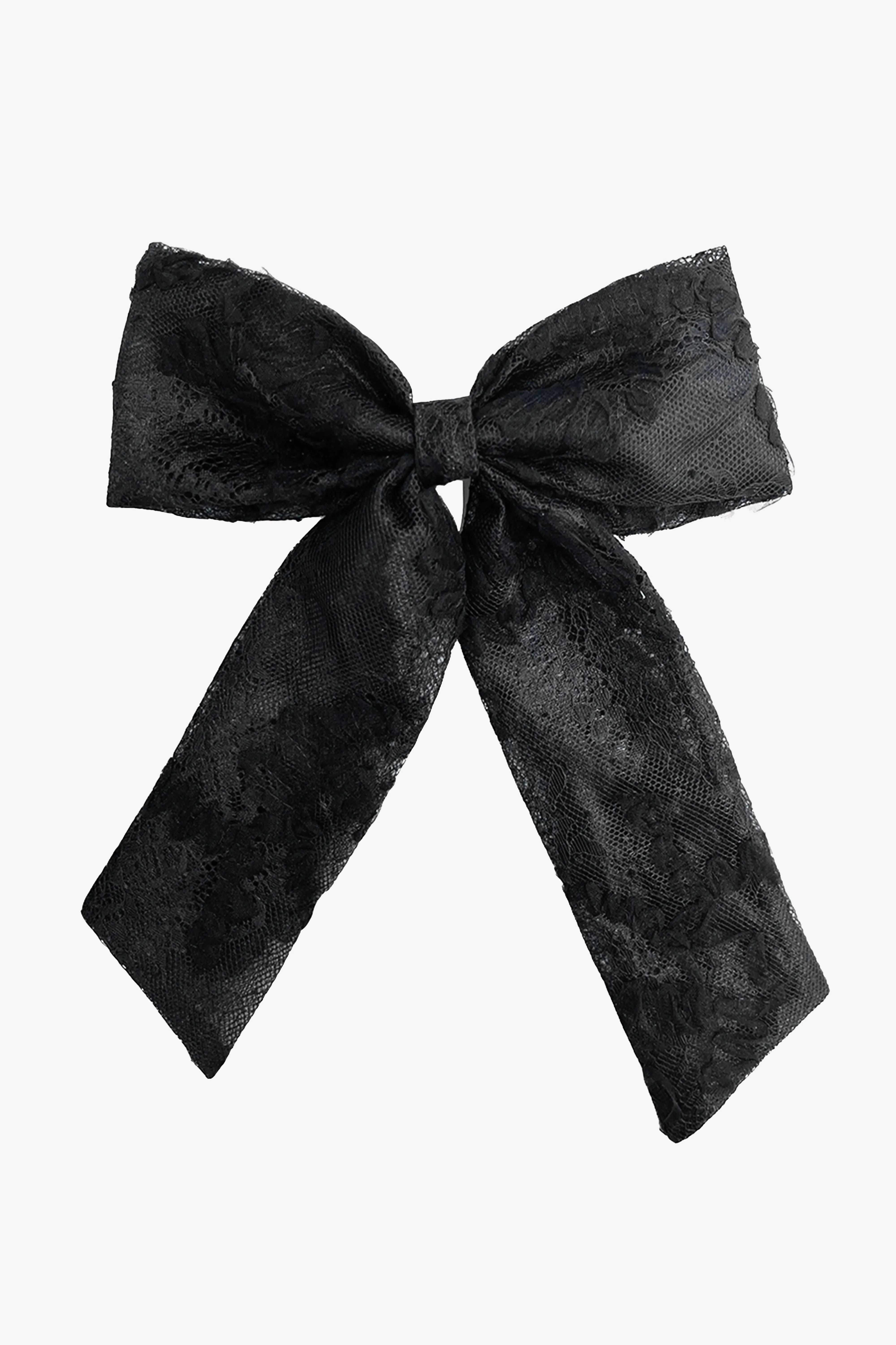 Black Lace Combo Bow Hair Clip Annasui