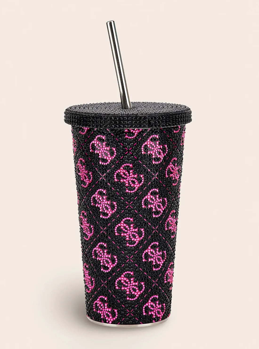 Black Pink Quattro G Travel Tumbler Cup Guess