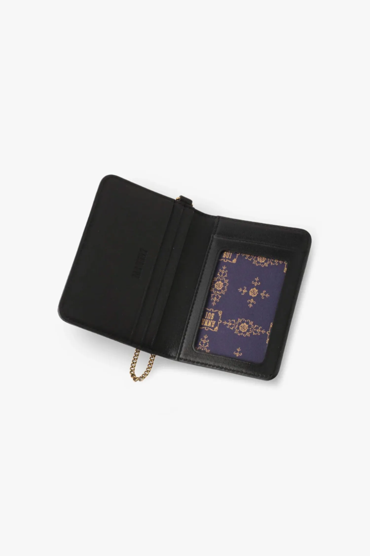 Black Retro Button Pass Case Annasui