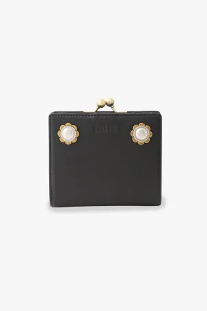 Black Retro Button Small Wallet Annasui