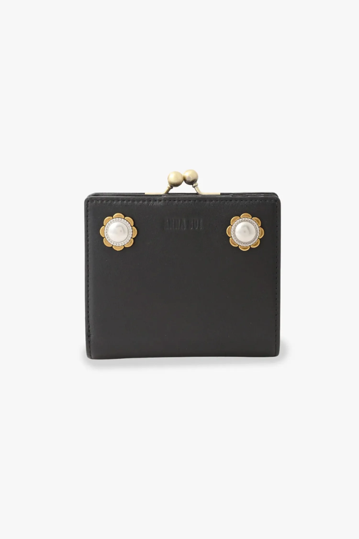 Black Retro Button Small Wallet Annasui