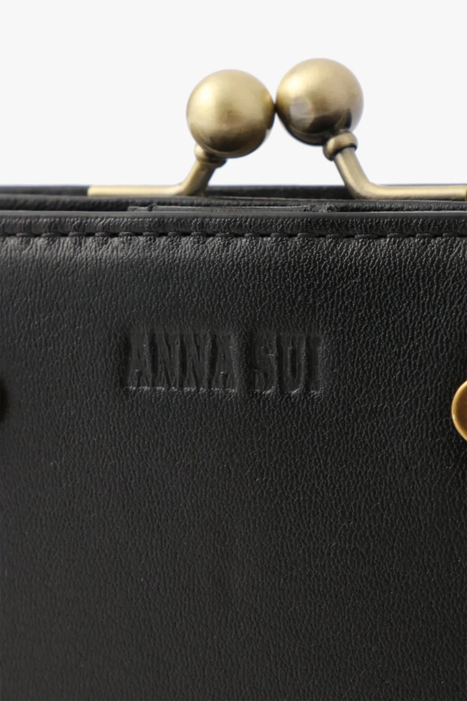 Black Retro Button Small Wallet Annasui