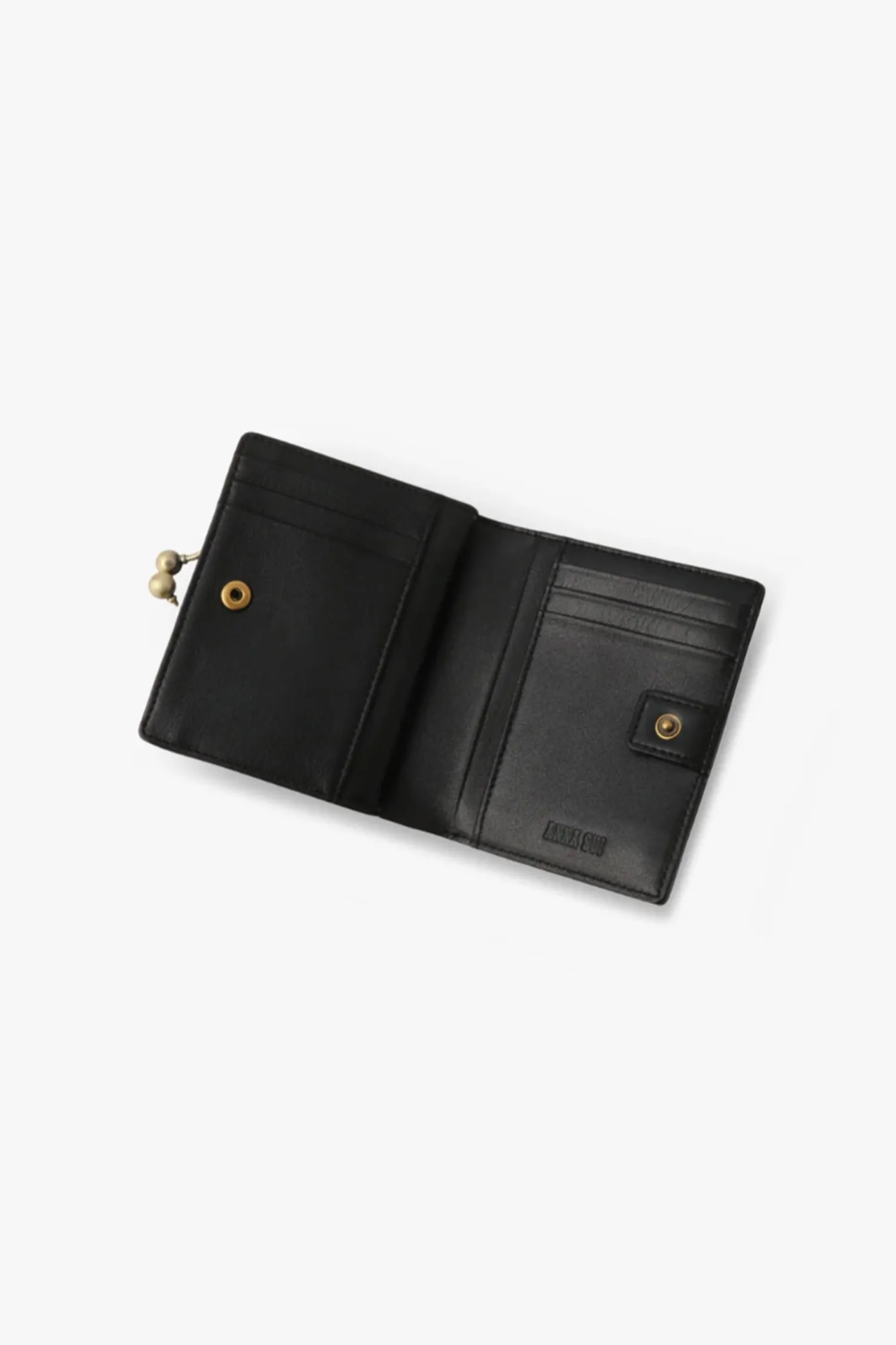 Black Retro Button Small Wallet Annasui