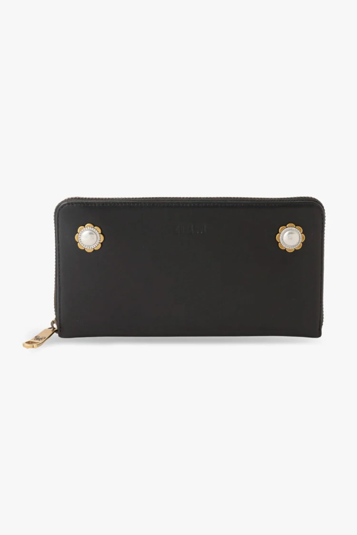 Black Retro Button Wallet Annasui