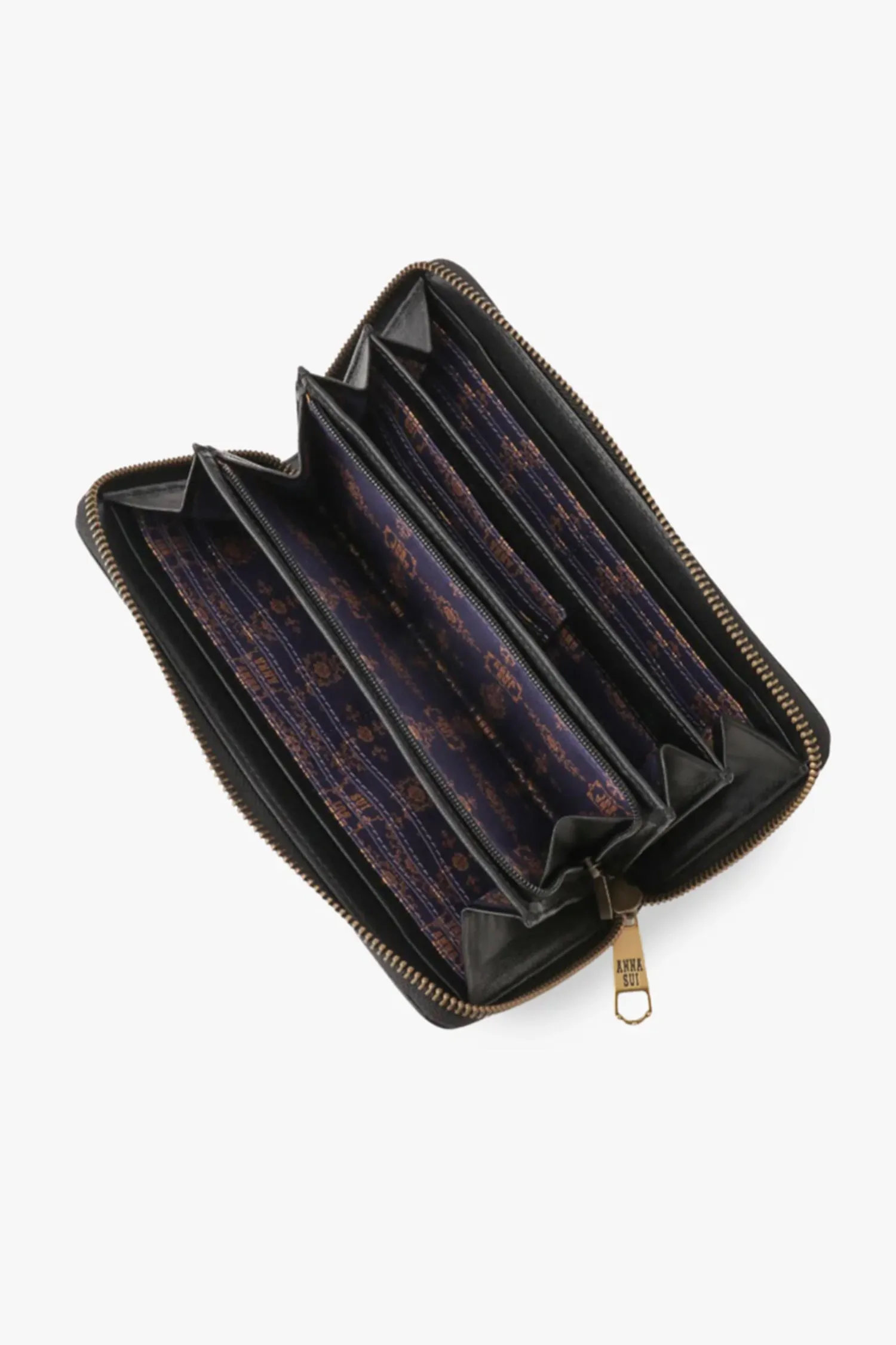 Black Retro Button Wallet Annasui