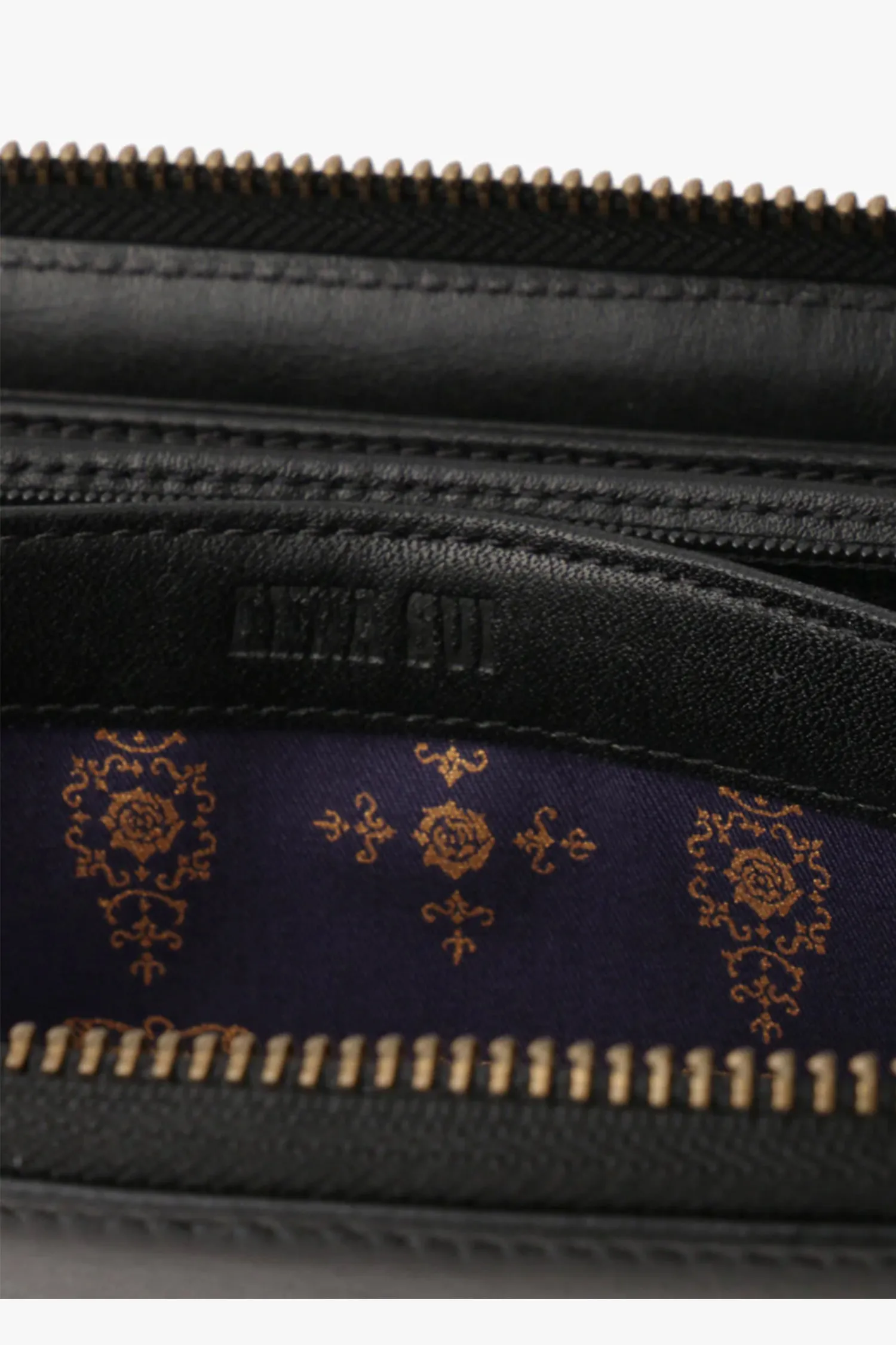 Black Retro Button Wallet Annasui