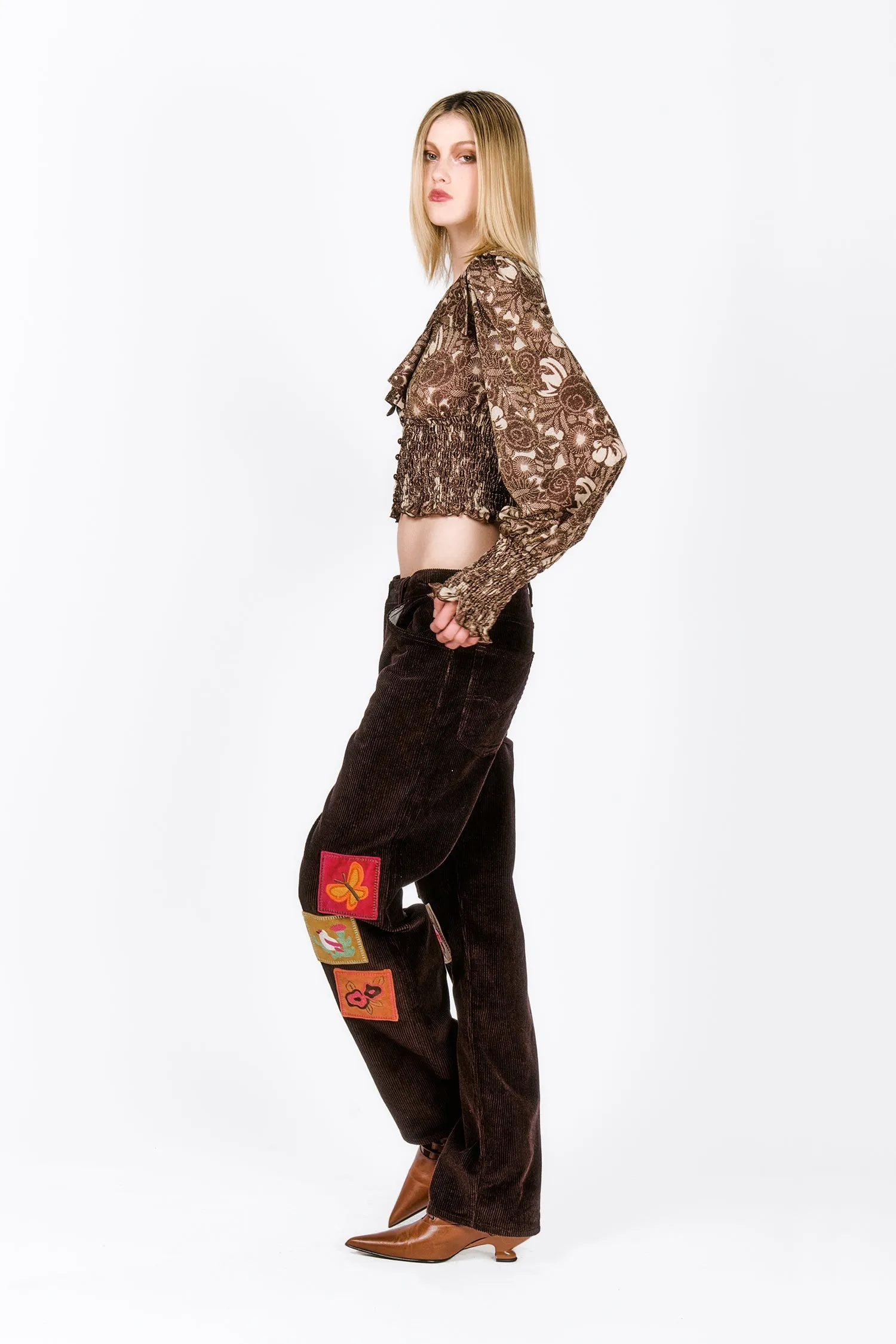 Bloomsbury Buds Lurex Knit Smocked Top Annasui