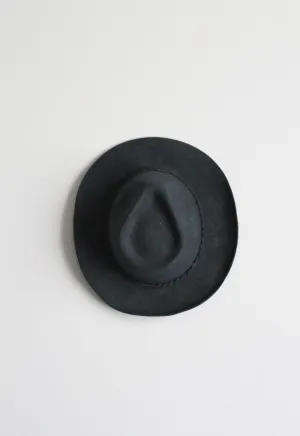 braided brim black wool cowboy hat 1919 Vintage