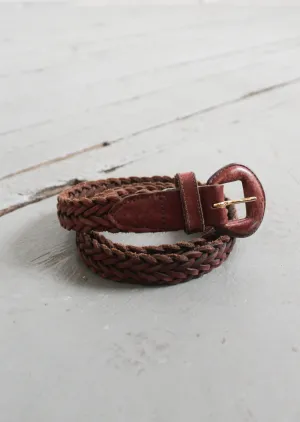 braided leather belt 1919 Vintage
