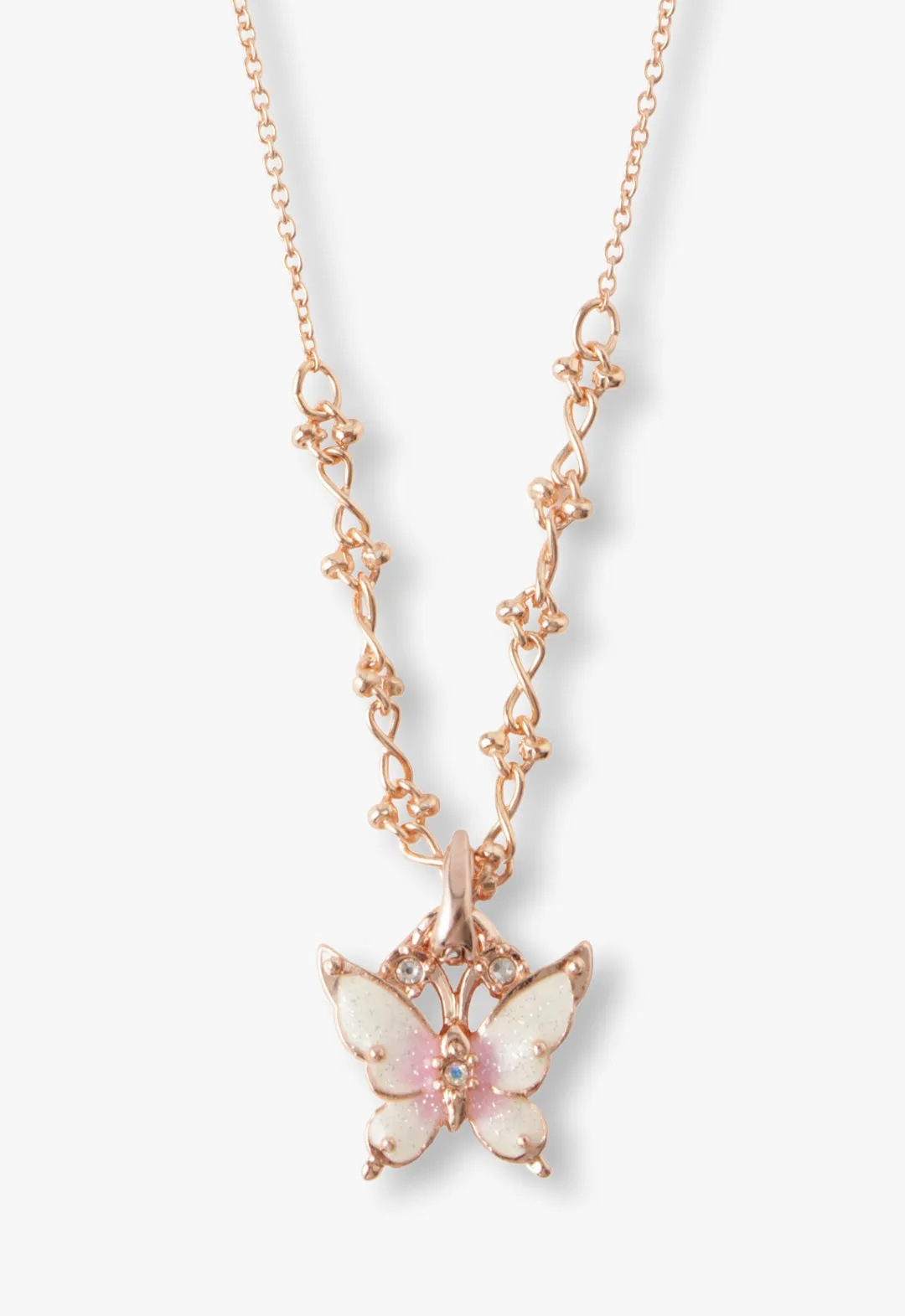 Butterfly & Rose Necklace Duo - Rose Gold Annasui