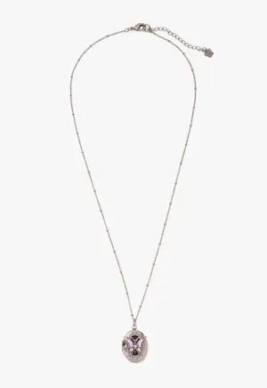 Butterfly Locket Necklace - Gunmetal Annasui