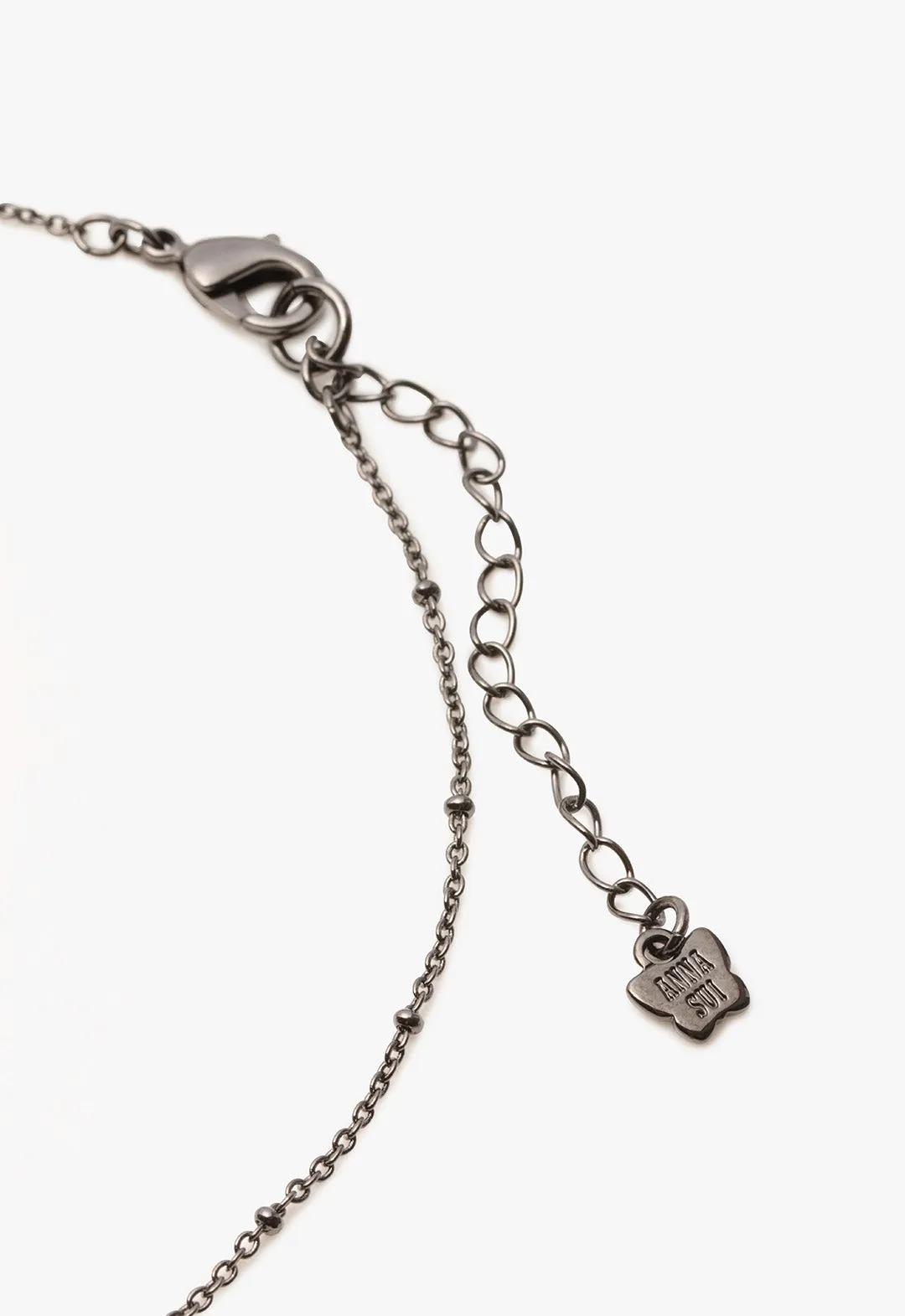 Butterfly Locket Necklace - Gunmetal Annasui