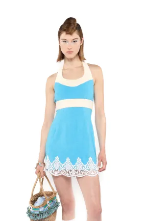 Cabana Terry Halter Lace Dress Annasui