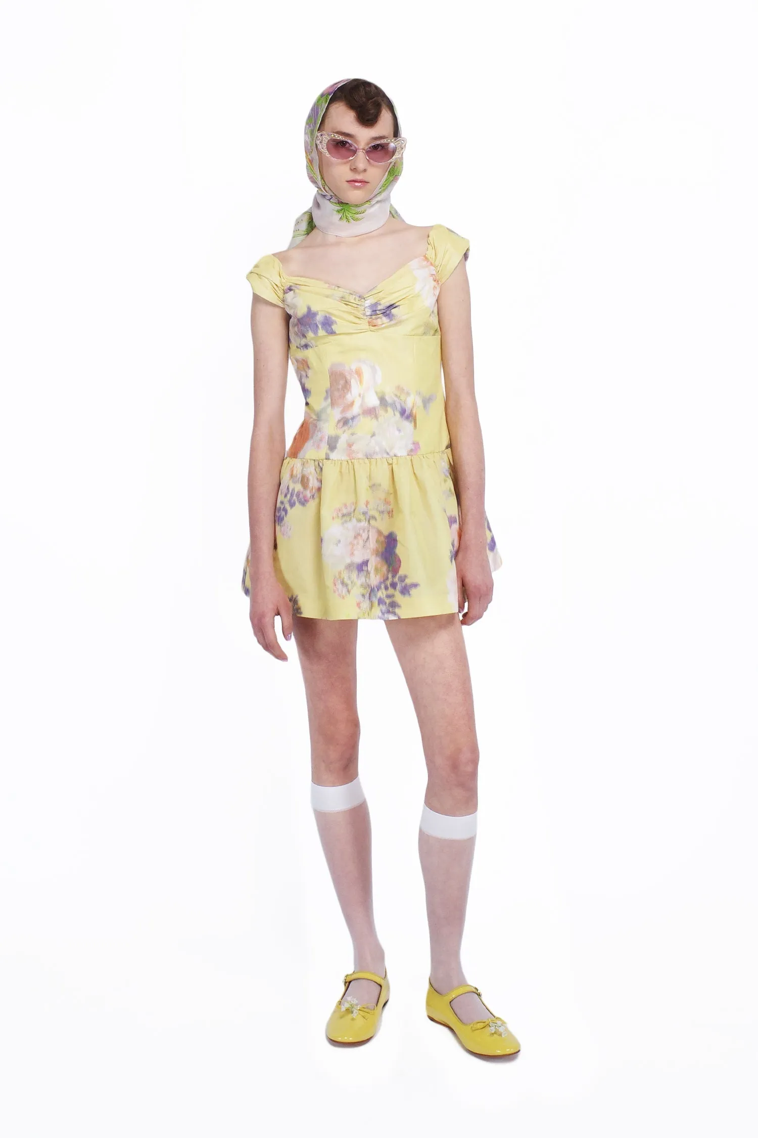 Cabbage Rose Taffeta Sweetheart Dress Annasui