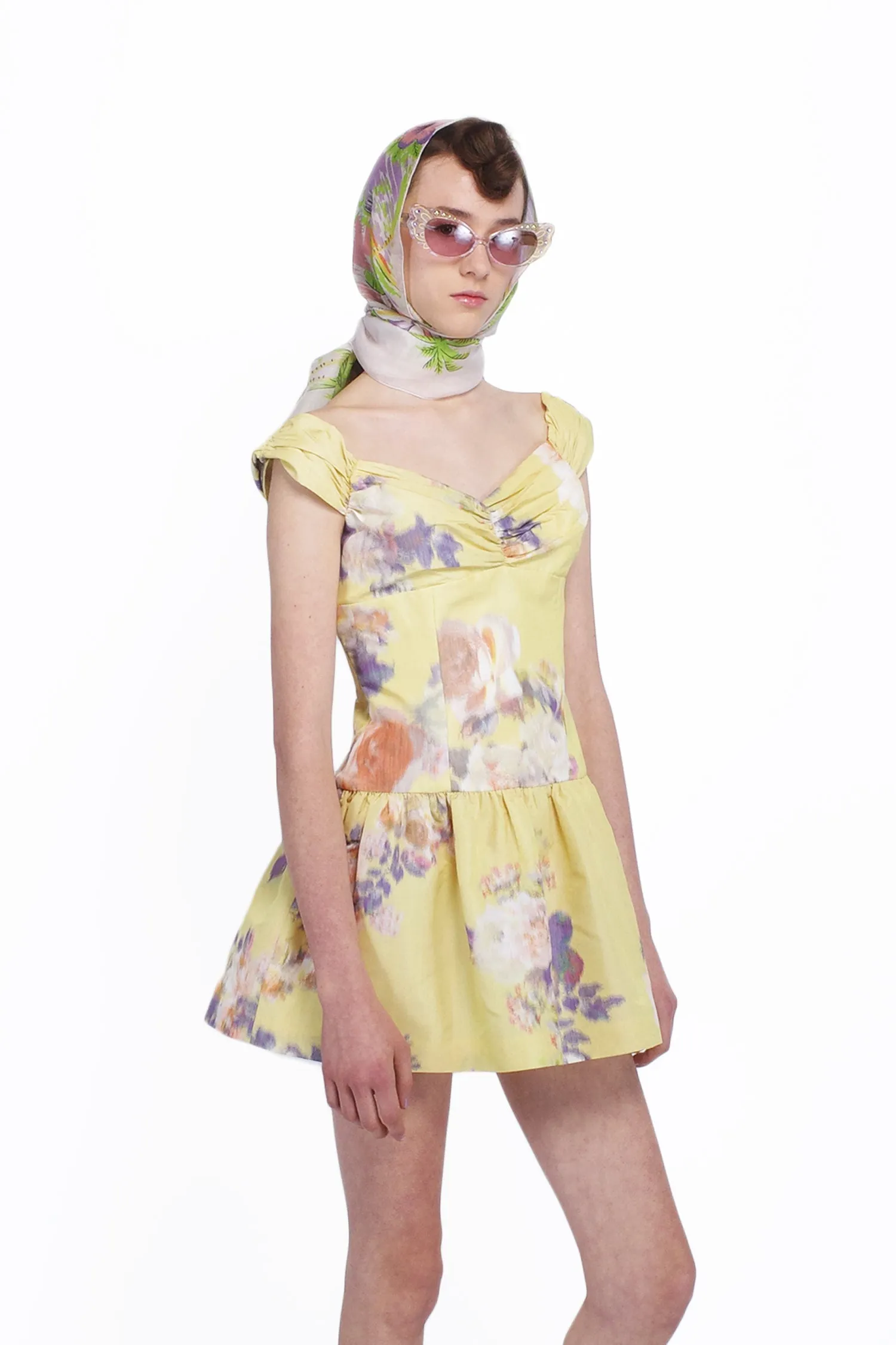 Cabbage Rose Taffeta Sweetheart Dress Annasui