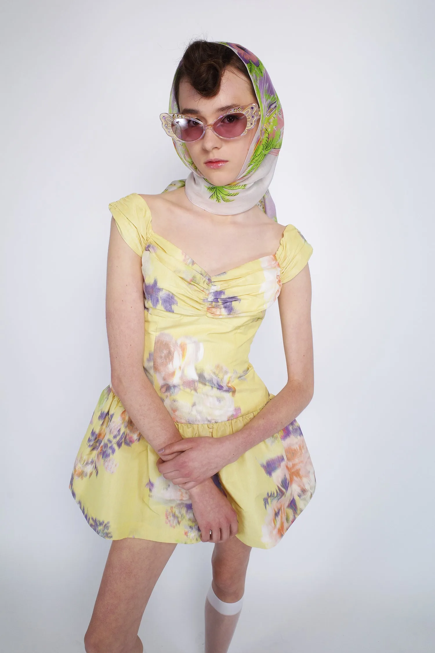 Cabbage Rose Taffeta Sweetheart Dress Annasui