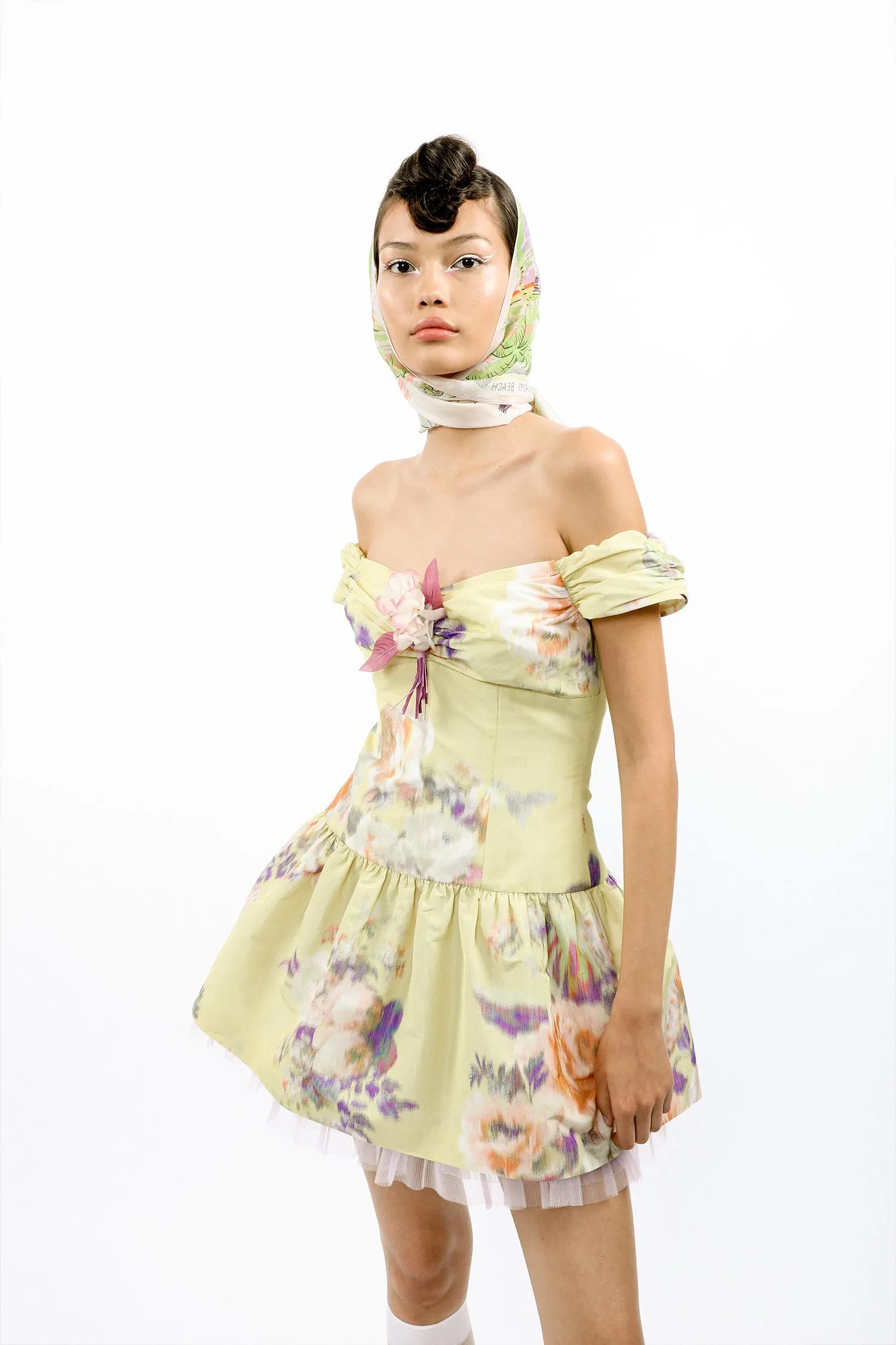 Cabbage Rose Taffeta Sweetheart Dress Annasui