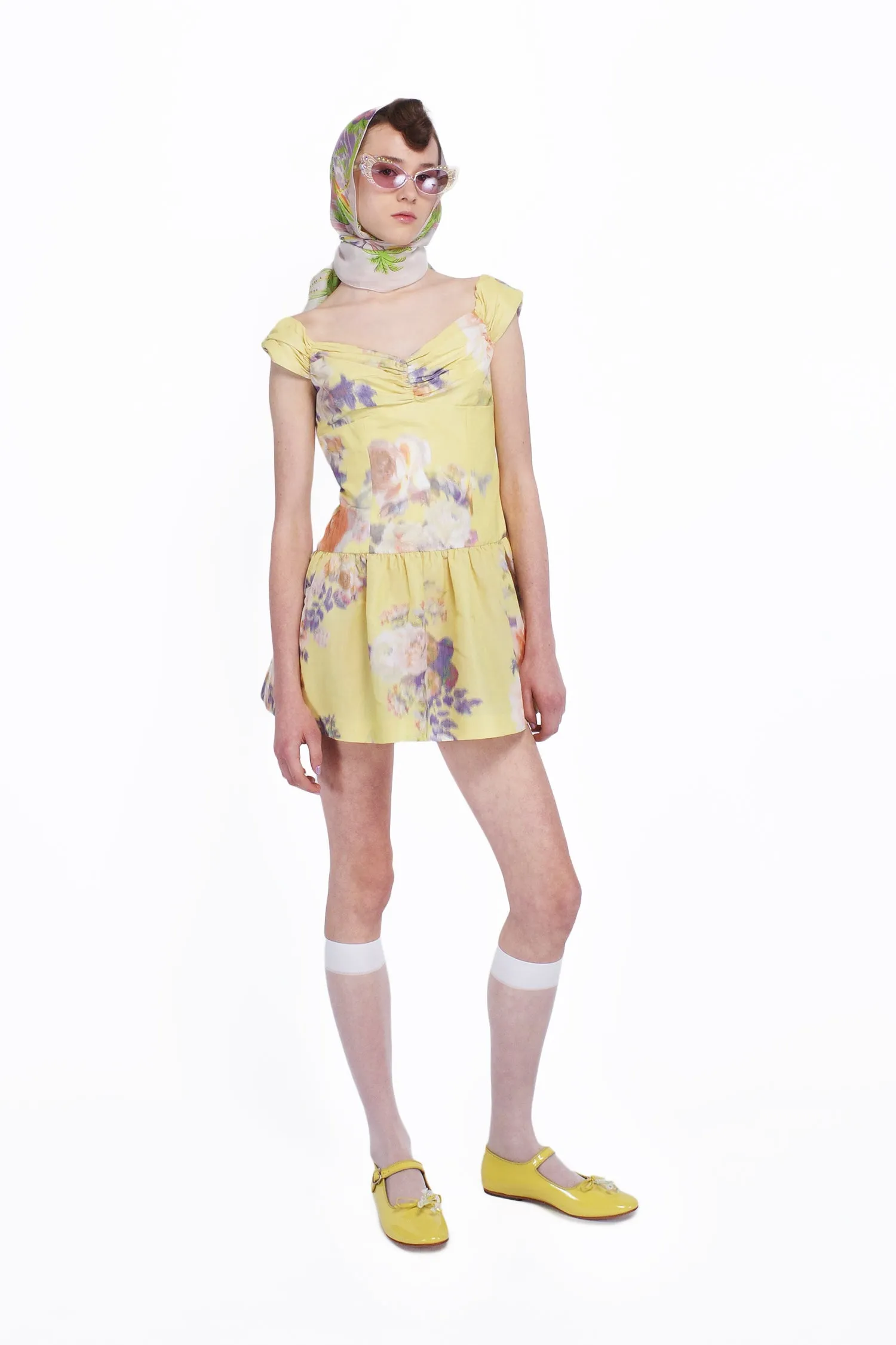 Cabbage Rose Taffeta Sweetheart Dress Annasui