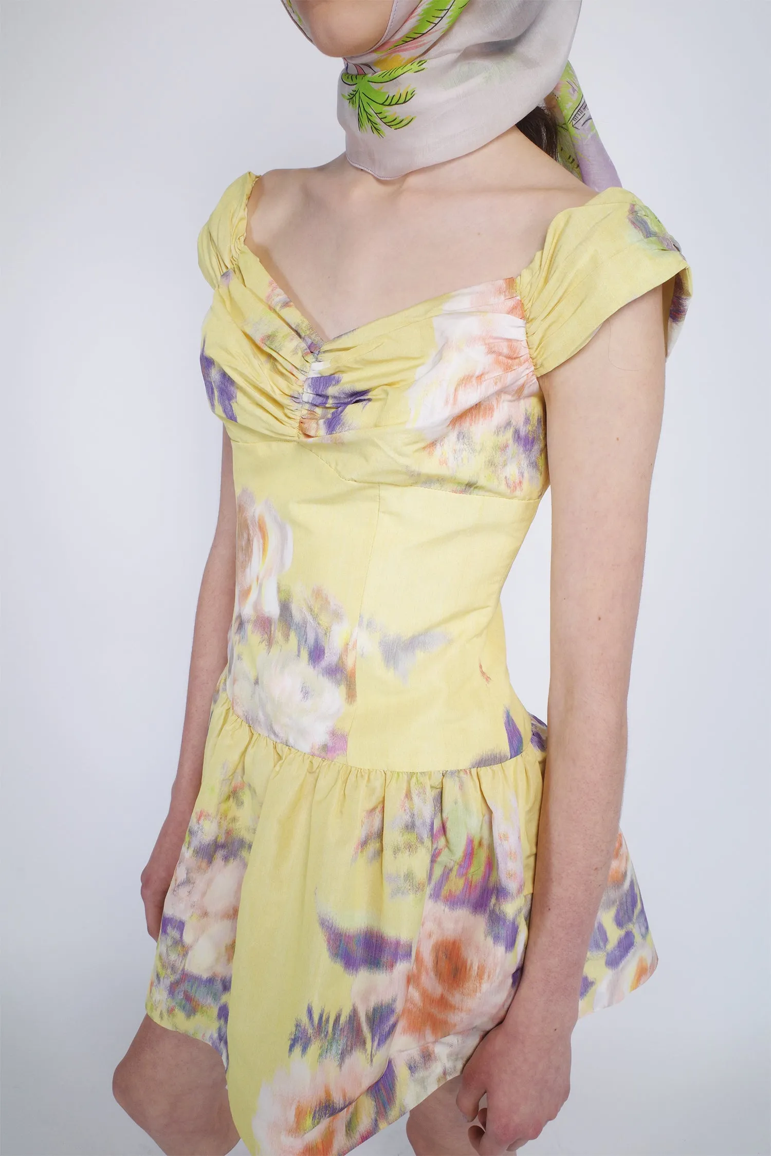 Cabbage Rose Taffeta Sweetheart Dress Annasui