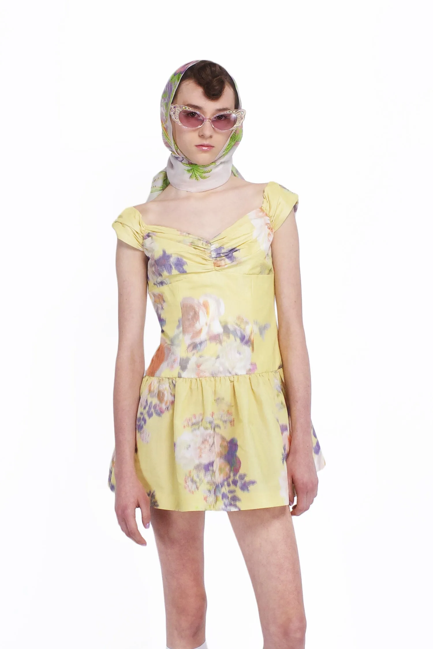 Cabbage Rose Taffeta Sweetheart Dress Annasui