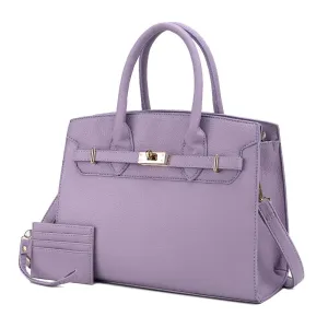 Calla Vegan Leather Womens Satchel Bag with Credit card holder 2 pieces