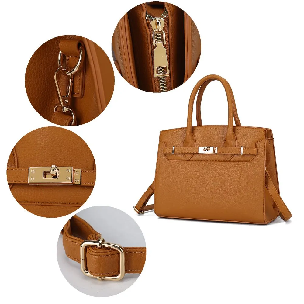 Calla Vegan Leather Womens Satchel Bag with Credit card holder 2 pieces