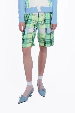 Capri Plaid Bermuda Shorts Annasui