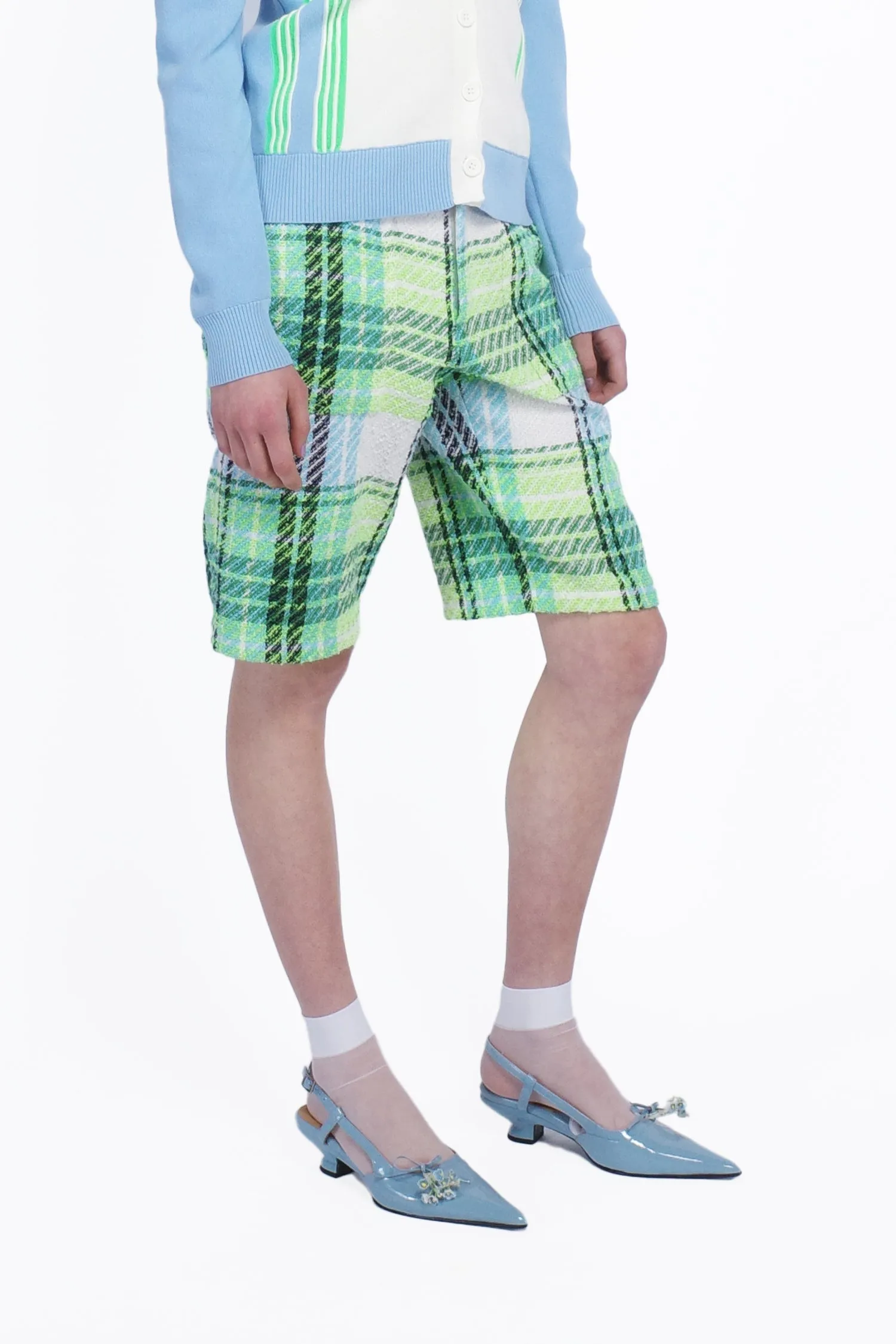Capri Plaid Bermuda Shorts Annasui