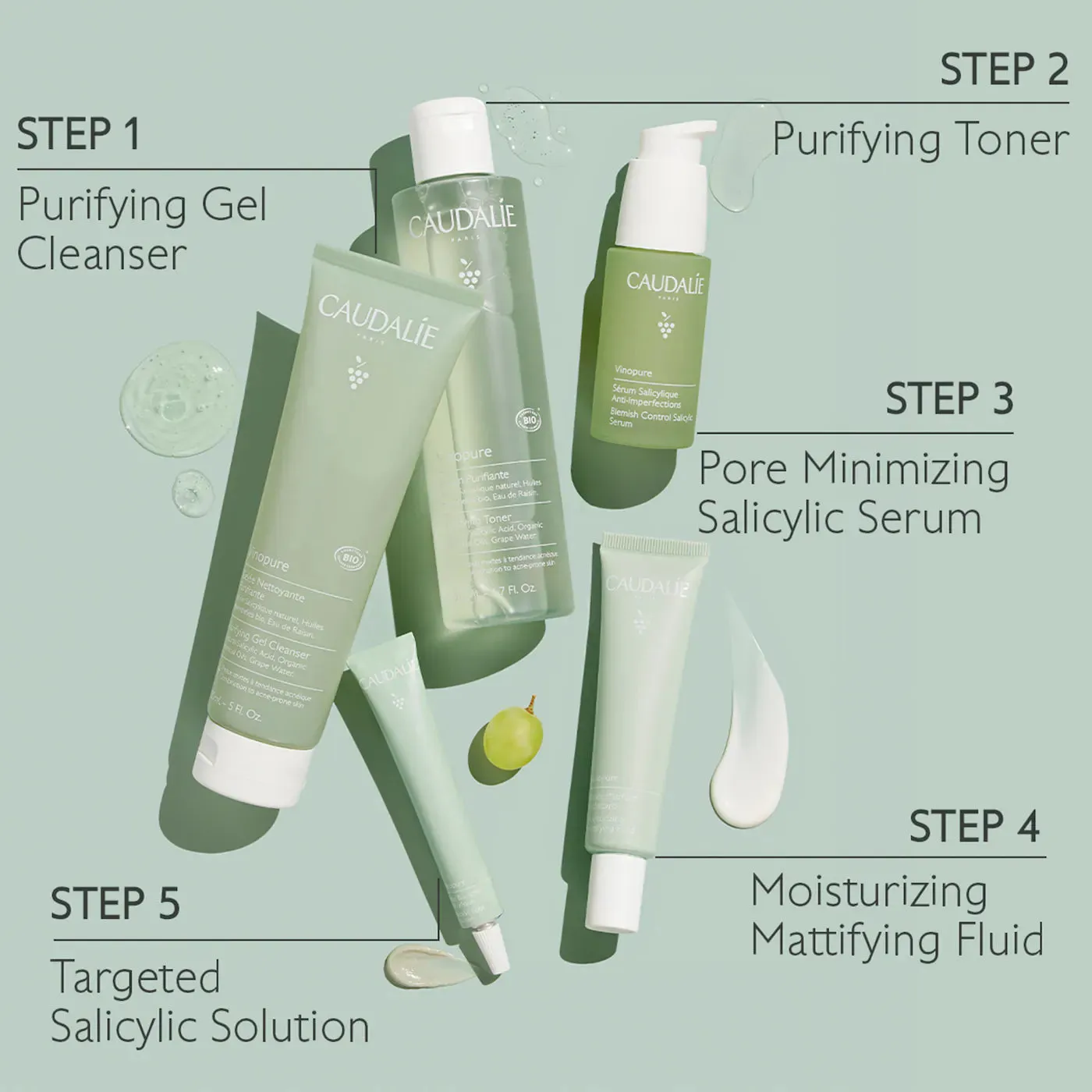 Caudalie Vinopure Color Correcting Spot Solution with Salicylic Acid 15ml NIB